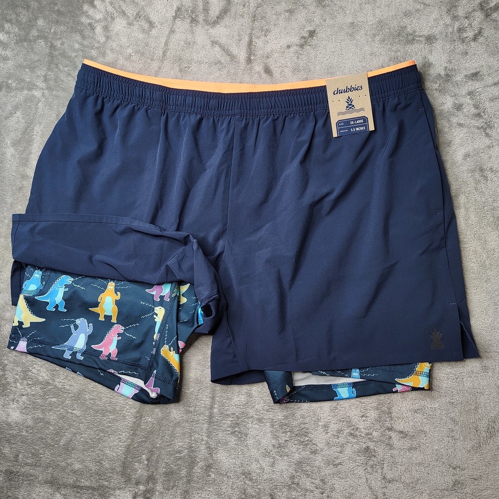 Chubbies The Tyrannosaurus Reps Ultimate Training Shorts 2.0 Men 2XL Blue 5.5"